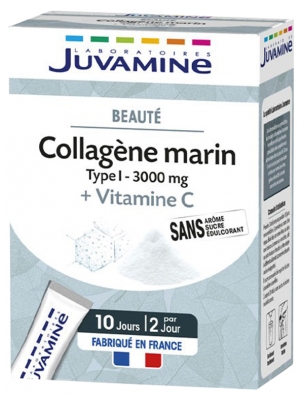 Juvamine Collagène Marin 3000 mg Beauté 20 Sticks de Poudre à Diluer