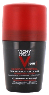 Vichy Homme Détranspirant Anti-Odeur 96H - Roll-On 50 ml