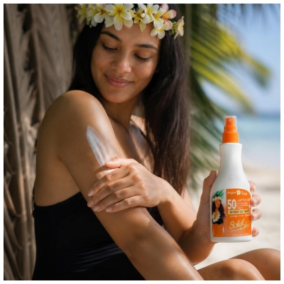 Soleil Des Îles Solaire Lait Spray au Monoi Parfum Des Îles Spf50 150 ml