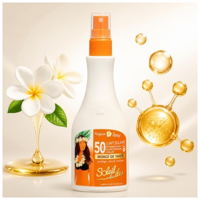 Soleil Des Îles Solaire Lait Spray au Monoi Parfum Des Îles Spf50 150 ml