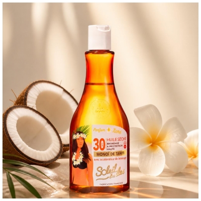 Soleil Des Îles Solaire Huile Sèche Bronzage SPF30 Parfum Tiaré150 ml