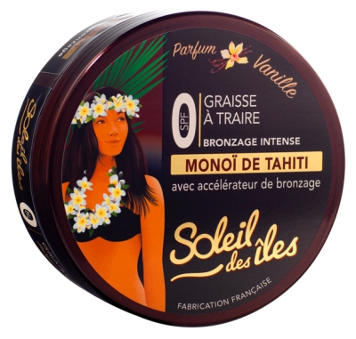 Soleil Des Îles Solaire Graisse a Traire Bronzage Intense Spf0 Parfum Vanille 150 ml