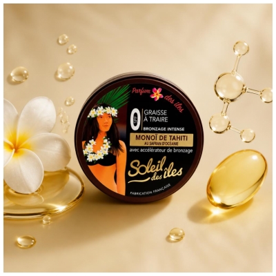 Soleil Des Îles Solaire Graisse a Traire Bronzage Intense Réa Spf0 Parfum Des Îles 150 ml