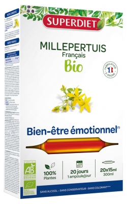 Superdiet Millepertuis Bio - 20 Ampoules de 15 ml
