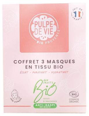 Pulpe de Vie Coffret 3 Masques en Tissu 3 X 15 ml