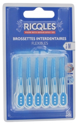 Ricqlès Brossettes Interdentaires Flexibles Étui Nomade 30 Unités - Taille : M