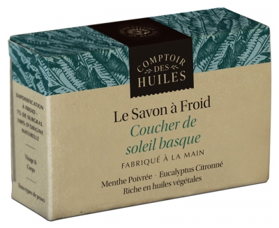 Comptoir Des Huiles Savon à Froid Coucher de Soleil Basque Menthe Eucalyptus Bio 100 g