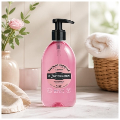 Le Comptoir du Bain Savon de Marseille Rose Extra Doux 500 ml