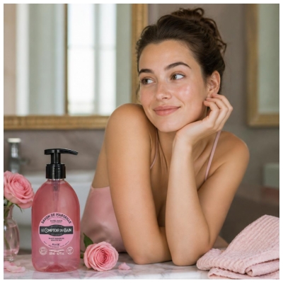 Le Comptoir du Bain Savon de Marseille Rose Extra Doux 500 ml