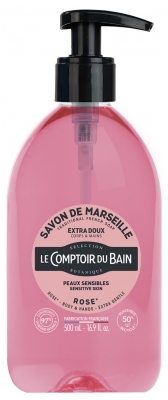 Le Comptoir du Bain Savon de Marseille Rose Extra Doux 500 ml