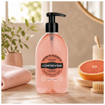 Le Comptoir du Bain Savon de Marseille Pamplemousse Rose Extra Doux 500 ml