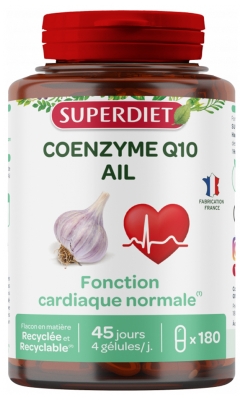 Superdiet Coenzyme Q10 + Ail - 180 Gélules