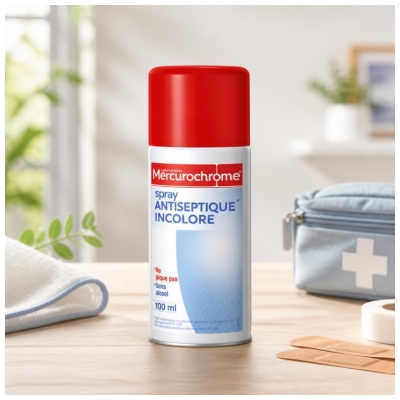 Mercurochrome Spray Antiseptique Incolore 100 ml