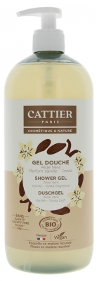 Cattier Gel Douche Sans Sulfate Aloe Vera Parfum Vanille Tonka Bio 1 L