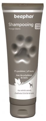 Beaphar Shampooing Pelage Blanc
Extraits d'Edelweiss & de Lait de Karité - 250 ml