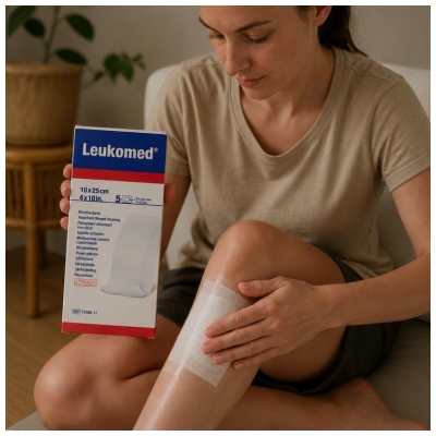Essity Leukomed 5 Pansements Absorbants Non-Tissés 10 x 25 cm