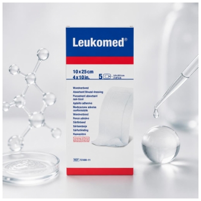 Essity Leukomed 5 Pansements Absorbants Non-Tissés 10 x 25 cm