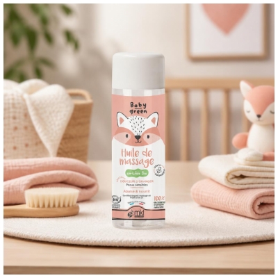 MKL Green Nature Baby Green Huile de Massage Peaux Sensibles Bio 100 ml