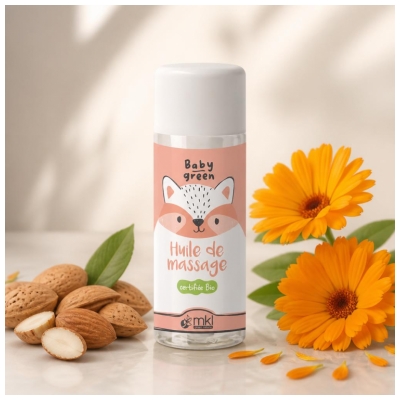MKL Green Nature Baby Green Huile de Massage Peaux Sensibles Bio 100 ml