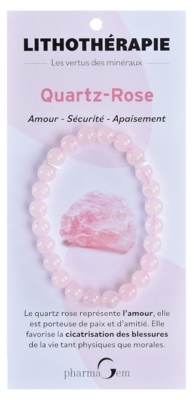 PharmaGem Lithotherapie Quartz-Rose Bracelet 8 mm