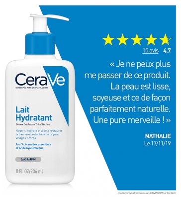 Cerave Lait Hydratant Visage et Corps Pour Les Peaux Sèches à Trèsèches 236 ml