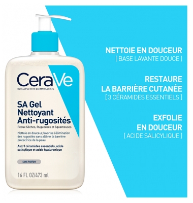 Cerave sa Anti-Rugosités Gel Nettoyant Pour Les Peaux Sèches et Rugueuses 473 ml