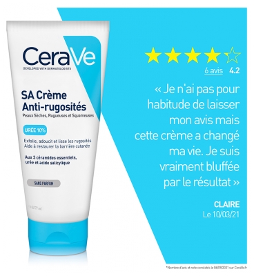 Cerave sa Anti-Rugosités Crème Anti-Rugosités Pour Les Peaux Trèsèches Rugueuses 177 ml