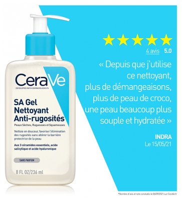 Cerave sa Anti-Rugosités Gel Nettoyant Pour Les Peaux Sèches et Rugueuses 236 ml