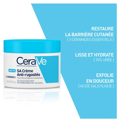 Cerave sa Anti-Rugosités Crème Pour Les Peaux Sèches et Rugueuses 340 ml