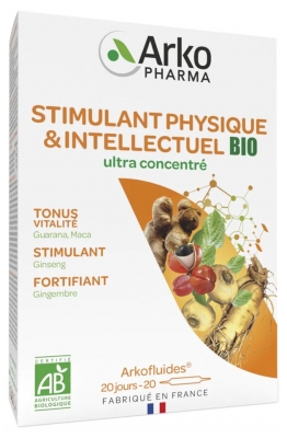 Arkopharma Arkofluides Stimulant Physique Intellectuel Ultra Concentré Bio 20 ampoules