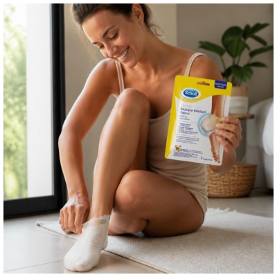 Scholl Masque Pieds Exfoliant Talons 1 Paire
