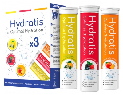 Hydratis Coffret 3 Tubes de 20 Pastilles Effervescentes