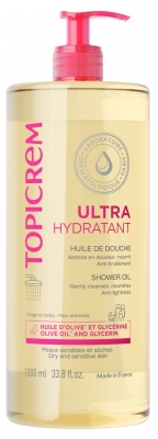 Topicrem Ultra-Hydratant Huile de Douche Peaux Sensibles et Sèches 1 Litre