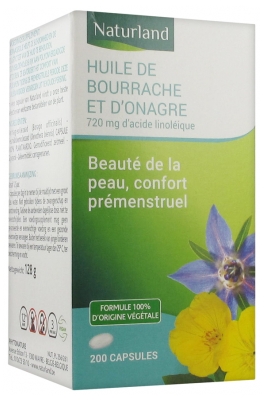 Huile Végétale de Bourrache Bio - Complément Alimentaire 200 Capsules