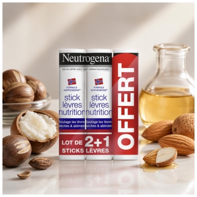 Neutrogena ® Trio Sticks Lèvres (2 Achetés le 3Ème Offert) Stick de 3 X 4,8 g