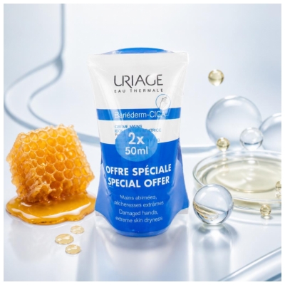 Uriage Bariéderm Crème Mains Isolante Réparatrice 2 X 50 ml