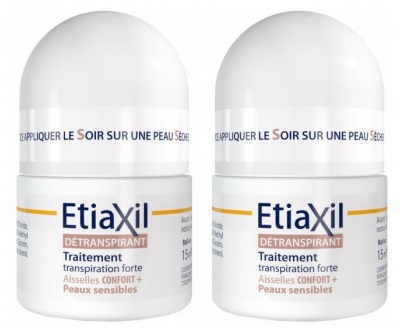 Traitement Détranspirant pour Aisselles Sensibles Roll-On Lot de 2 x 20 ml