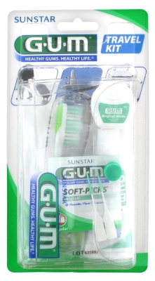 Gum Kit Voyage Travel (Brosse à Dents + Fil et Dentifrice Original White)
