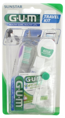 Gum Kit Voyage Travel (Brosse à Dents + Fil et Dentifrice Original White) - Couleur : Violet