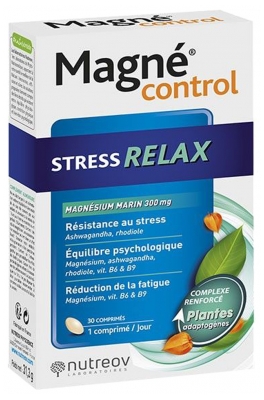 Nutreov Magné Control Stress Relax Magnésium Marin 30 Comprimés