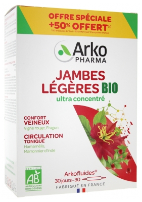 Arkopharma Arkofluides Bio Jambes Légères 20 Ampoules