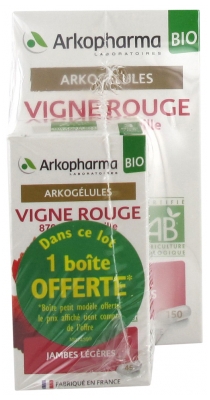 Arkopharma Arkogélules Jambes Légères Vigne Rouge Bio 150 + 45 Gélules