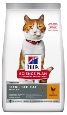 Hill's Chat Stérilisé Adulte (1-6 Ans) avec du Poulet 1,5 kg