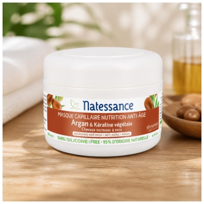 Natessance Masque Capillaire Nutrition - Argan & Kératine Végétale
