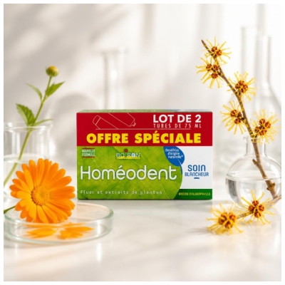 Boiron Homéodent® Soin Blancheur 2 Tubes de 75 ml