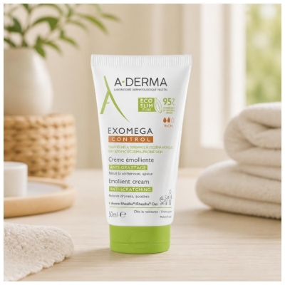 A-DERMA Exomega Control Crème Émolliente Anti-Grattage Peaux Sèches Eczéma 50 ml