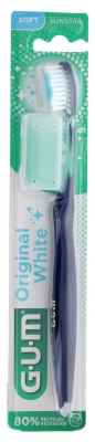 Gum Brosse à Dents Original White Souple Compacte - Couleur : Bleu Foncé