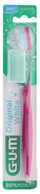 Gum Brosse à Dents Original White Souple Compacte - Couleur : Rose