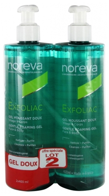 Noreva Exfoliac Gel Moussant Doux Peaux à Imperfections 2 x 400 ml