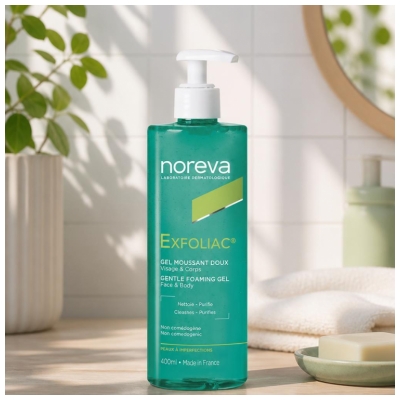 Noreva Exfoliac Gel Moussant Doux Peaux à Imperfections 400 ml
